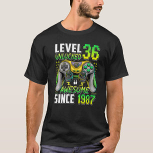 Level 36 Unlocked Awesome Since 1987 36th Birthday T-Shirt