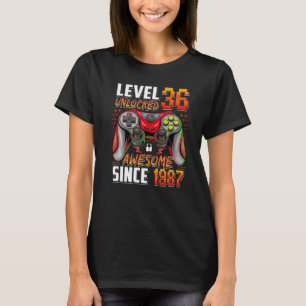 Level 36 Unlocked Awesome Since 1987 36th Birthday T-Shirt
