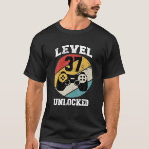 Level 37 Unlocked 37 Years Old Retro 80S 37Th Birt T-Shirt