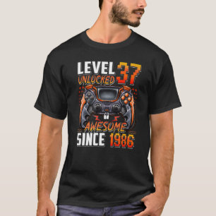 Level 37 Unlocked Awesome Since 1986 37th Birthday T-Shirt
