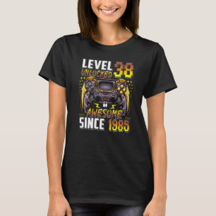 Level 38 Unlocked Awesome Since 1985 38th Birthday T-Shirt