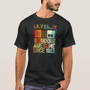 Level 39 Unlocked Awesome Since 1983 39th Birthday T-Shirt