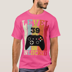 Level 39 Unlocked Funny Video 39th Birthday Gift T-Shirt