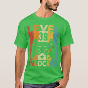 Level 39 Unlocked Gaming Controller 39th Birthday T-Shirt
