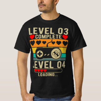 Level 3 Complete 3rd Wedding Anniversary Gamer T-Shirt