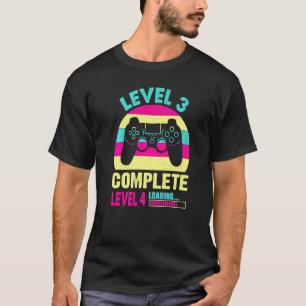 Level 3 Complete Funny Gamer Girl 3rd Wedding Anni T-Shirt