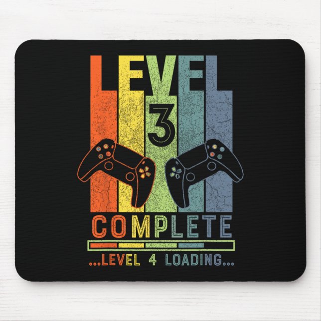 Level 3 Complete Gamer Gift 3 Years Wedding Annive Mouse Mat (Front)