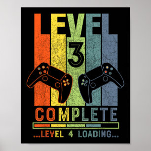 Level 3 Complete Gamer Gift 3 Years Wedding Annive Poster