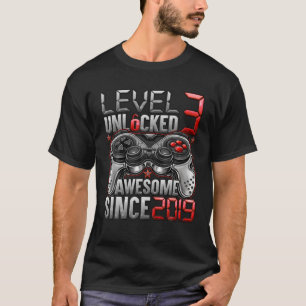 Level 3 Unlocked Awesome Since 2019 3Rd Birthday G T-Shirt