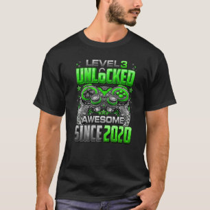 Level 3 Unlocked Awesome Since 2020 3rd Birthday G T-Shirt