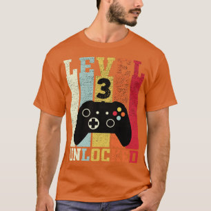 Level 3 Unlocked Funny Video 3rd Birthday Gift T-Shirt