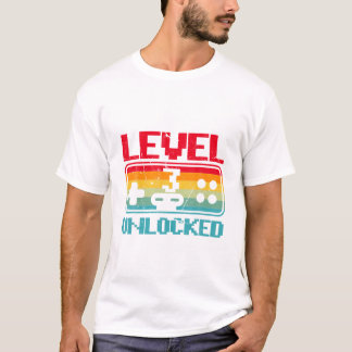 Level 3 Unlocked Retro Vintage 3rd Birthday Gamer  T-Shirt