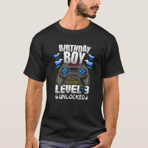 Level 3 Unlocked Video Game 3rd Birthday Gamer 3 Y T-Shirt