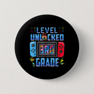 Level 3rd Grade Unlocked Back To School First Day  6 Cm Round Badge