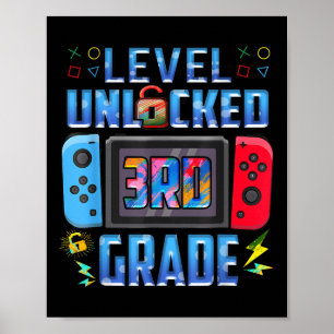 Level 3rd Grade Unlocked Back To School First Day Poster