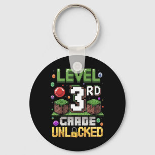 Level 3rd Grade Unlocked Video Game First Day Back Key Ring