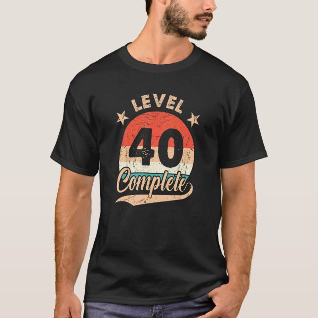 Level 40 Complete Retro 40th Wedding Aniversary Fo T-Shirt (Front)