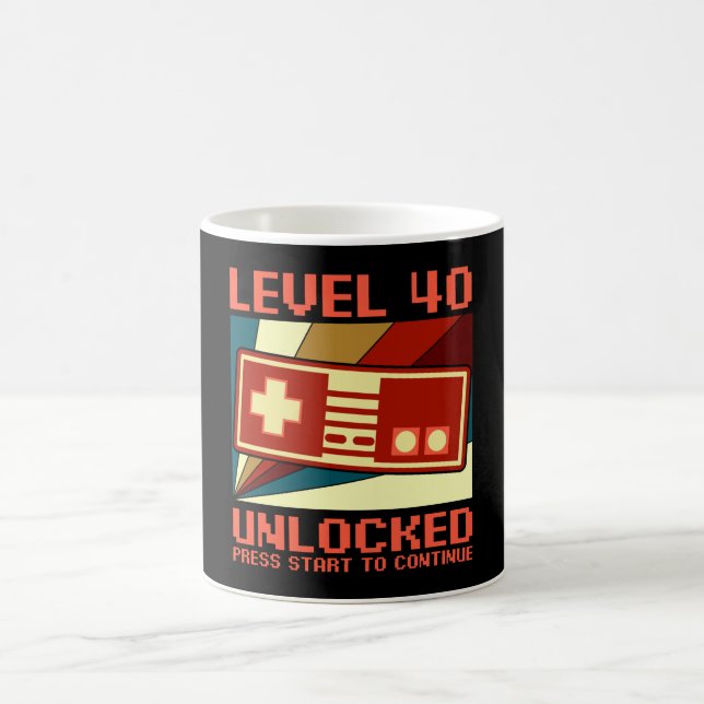 LEVEL 40 UNLOCKED 40 Birthday Gift Gamer Coffee Mug (Center)