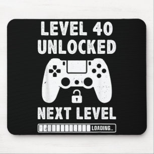 Level 40 unlocked 40th birthday video game retro mouse mat