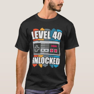 Level 40 Unlocked 40th Birthday Video Gamer T-Shirt