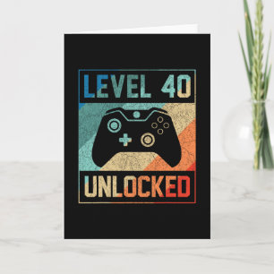 Level 40 Unlocked 40th Video Gamer 40th Birthday M Card