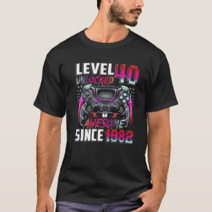 Level 40 Unlocked Awesome Since 1982 40Th Birthday T-Shirt