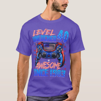 Level 40 Unlocked Awesome Since 1983 40th Birthday T-Shirt
