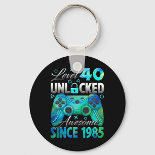 Level 40 Unlocked Awesome Since 1985 40th Birthday Key Ring