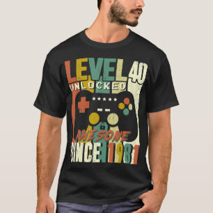 Level 40 Unlocked Awesome Video Game 40th Birthday T-Shirt