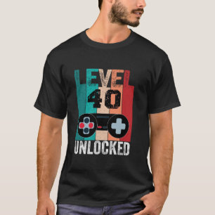 Level 40 Unlocked Birthday Video Game Controller 4 T-Shirt