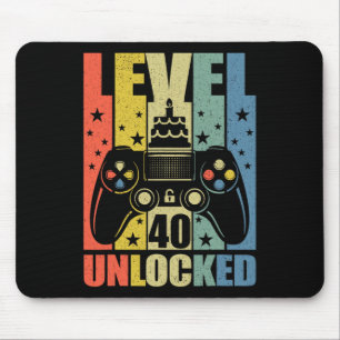 Level 40 Unlocked Video Game 40th Birthday Gamer B Mouse Mat
