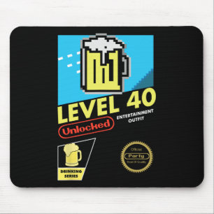 Level 40 Unlocked Video Game 40th Birthday Mouse Mat