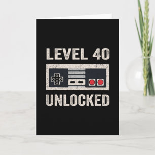 Level 40 Unlocked Video Gamer 40th Birthday Gift  Card