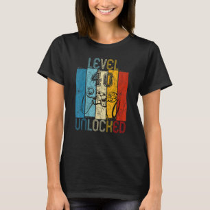 Level 40 Unlocked     Video Gamer 40th Birthday   T-Shirt