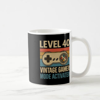 Level 40 Vintage Gamer Mode Activated Retro  Coffee Mug