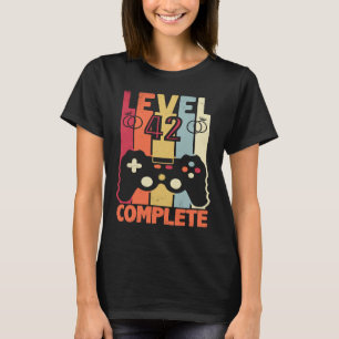 Level 42 Complete Video Gamer 42th Wedding Anniver T-Shirt
