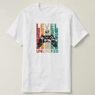 Level 42 Unlocked,42 Birthday Gift T-Shirt