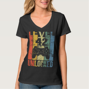 Level 42 Unlocked 42nd Birthday For Video Gamers T-Shirt