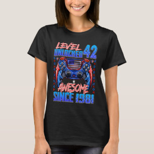 Level 42 Unlocked Awesome Since 1981 42nd Birthday T-Shirt
