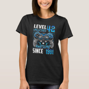 Level 42 Unlocked Awesome Since 1981 42nd Birthday T-Shirt