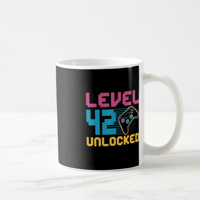 Level 42 unlocked Gaming Birthday  Coffee Mug (Right)