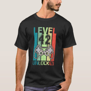 Level 42 Unlocked Video Gamer 42th Birthday Tee