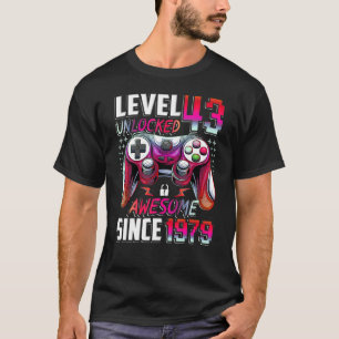 Level 43 Unlocked Awesome Since 1979 43rd Birthday T-Shirt