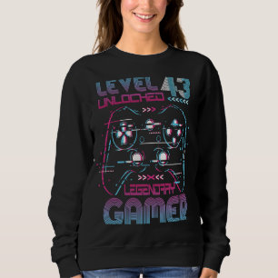 Level 43th Birthday Gamer Vintage 1980 Man Sweatshirt