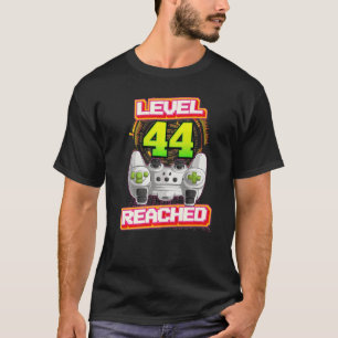 Level 44 Reached Gamer 44th Birthday Video Gaming  T-Shirt