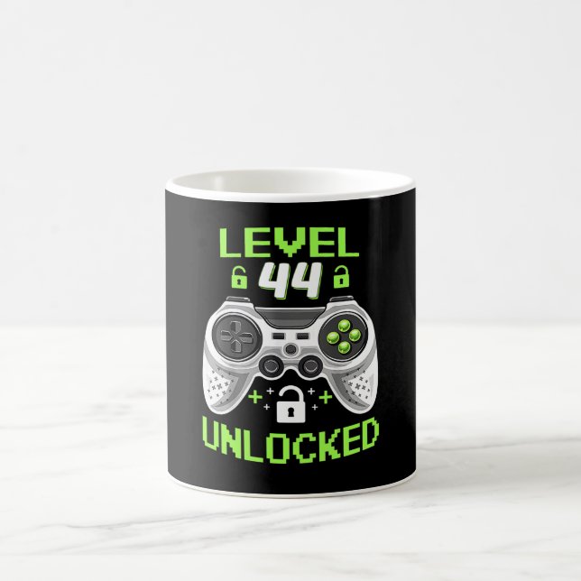 Level 44 Unlocked 44 Years Old Birthday Gift Coffee Mug (Center)