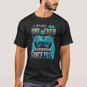 Level 44 Unlocked Awesome Since 1979 44th Birthday T-Shirt