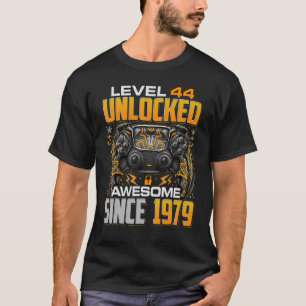 Level 44 Unlocked Awesome Since 1979 44th Birthday T-Shirt