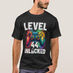 Level 44 Unlocked Funny Video Game Theme 44th Birt T-Shirt
