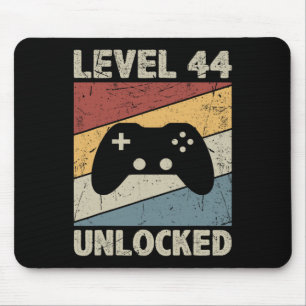 Level 44 Unlocked - Retro Vintage Funny 44th Birth Mouse Mat